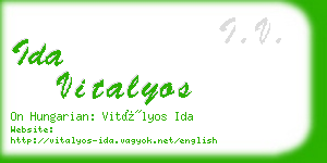 ida vitalyos business card